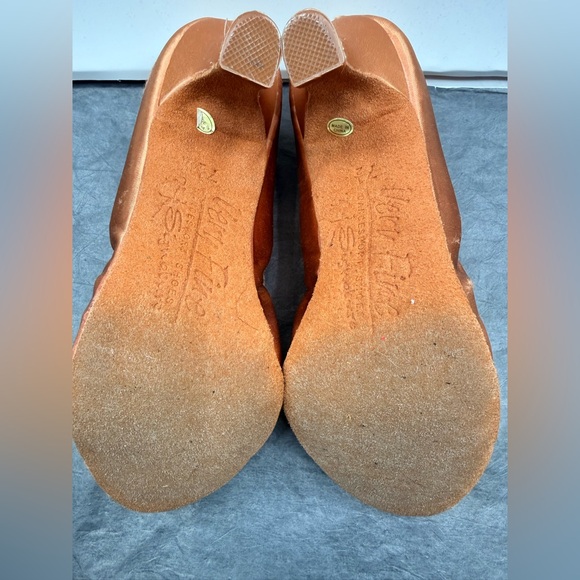 GUC Very Fine S9107 Tan Satin Smooth Dance Shoes - Picture 13 of 14
